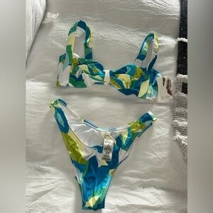 NWT Jessica Simpson Colorful Geometric Bikini Set